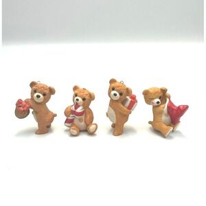 Vtg Hallmark Keepsakes 4 Cinnamon Bear Ornaments 80s Christmas Seasonal Holiday